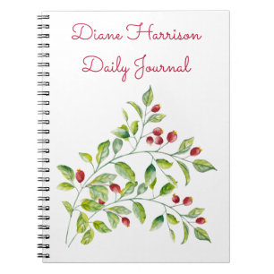 Pink Berries and Green Foliage Wedding Journal Notizblock