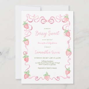 Pink Berry Sweet Baby Dusche Einladung