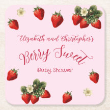 Pink Berry Sweet Red Strawberry Girl Baby Shower