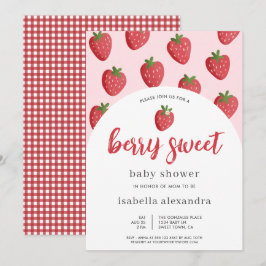 Pink Berry Sweet Strawberry Baby Dusche Einladung