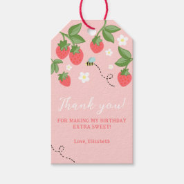 Pink Berry Sweet Strawberry Birthday Favor Geschenkanhänger