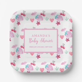Pink Berry Sweet Sweetheart Valentine Baby Dusche Pappteller