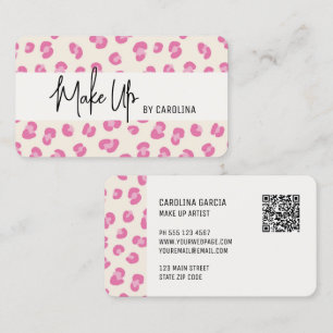 Pink Beruflich Make up Artist Business Card Visitenkarte