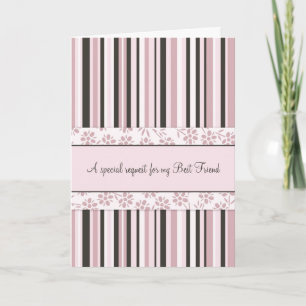 Pink Best Friend Matron of Honitation Card Einladung