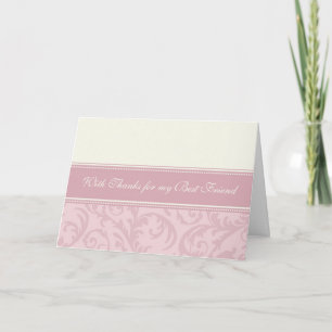 Pink Best Friend Vielen Dank Matron of Honor Card Dankeskarte