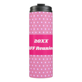 Pink Best Friend Wiedersehen Bright Polka Dots Gir Thermosbecher