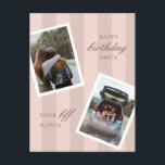 Pink Best Friends Foto Happy Geburtstag Postkarte<br><div class="desc">Pink Best Friends Foto Happy Birthday Postcard</div>