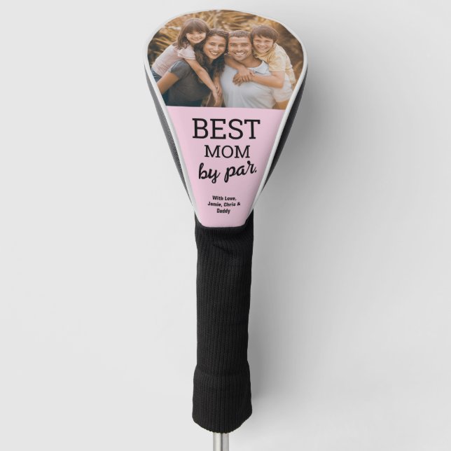 Pink Best Mama by Par Custom Foto Moderne Golf Headcover (Vorderseite)