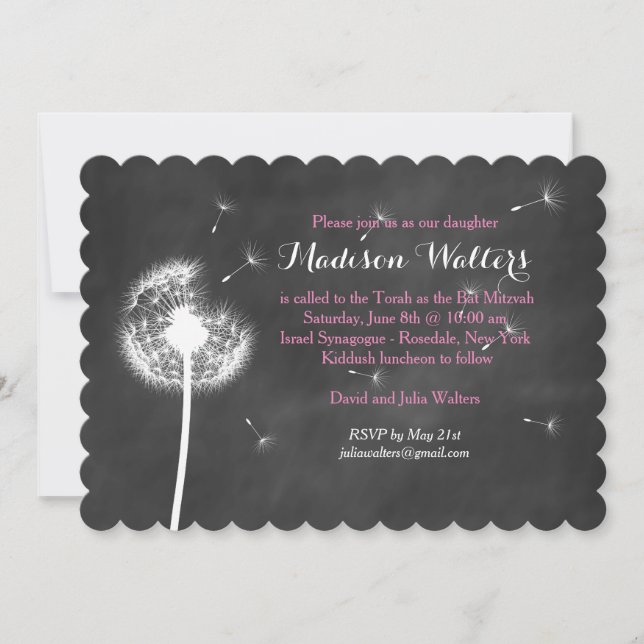 Pink Best wünscht Bat Mitzvah Einladung (Vorderseite)