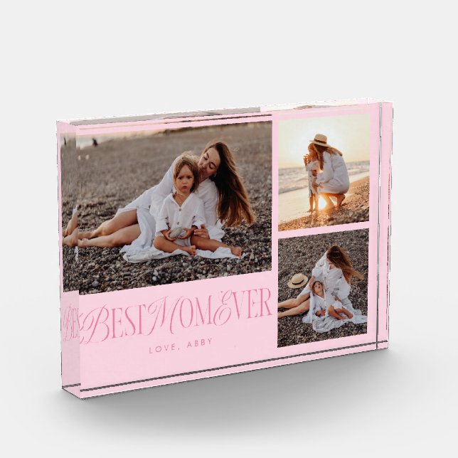 Pink Beste Mama je Collage Fotoblock (Links)