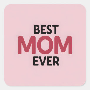 Pink Beste Mama je Quadratischer Aufkleber