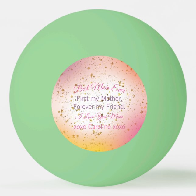 Pink Beste Mama je Tag der Neuzeit Tischtennisball (Vorderseite)
