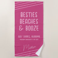 Pink Besties Beaches Booze Girls Trip Personalisie