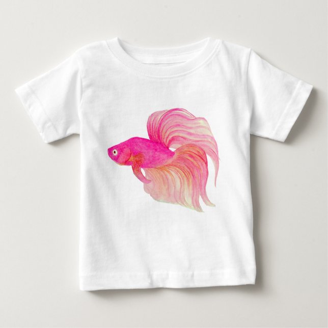 Pink Betta Fish Baby T-shirt (Vorderseite)