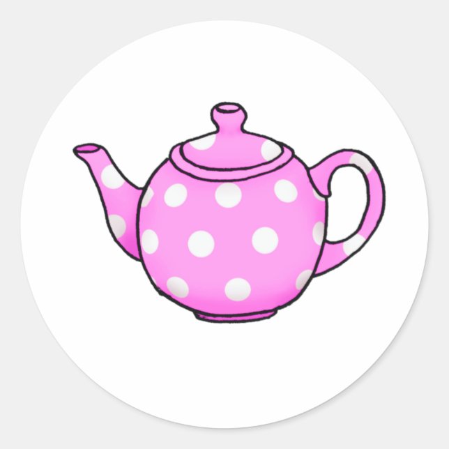 Pink Betty Teapot Square Sticker (Vorderseite)