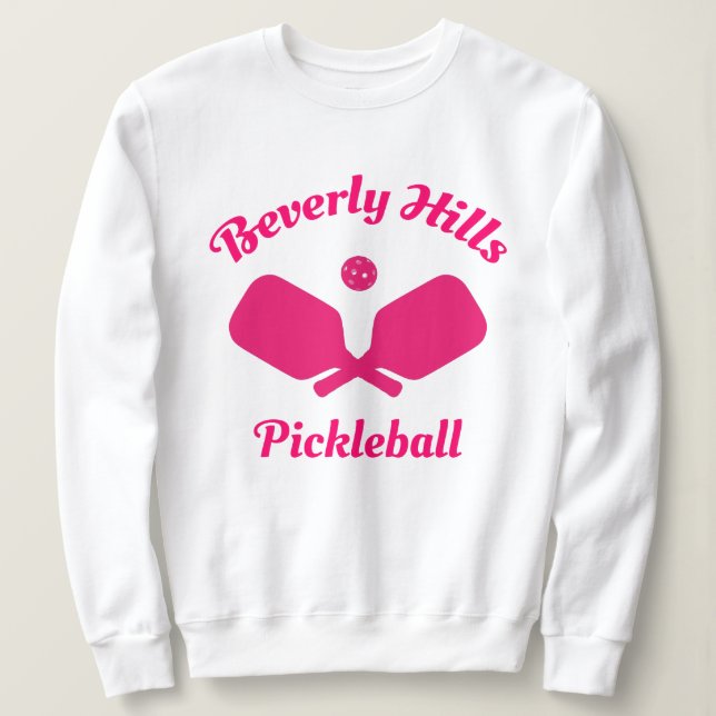 Pink Beverly Hills Pickleball Sweatshirt (Design vorne)