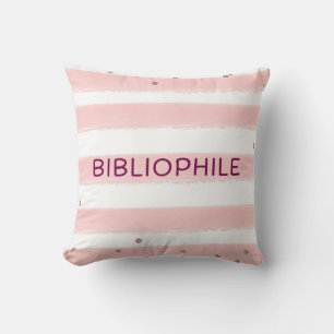 Pink Bibliophile Booklet Throw Kissen