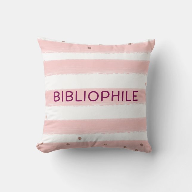 Pink Bibliophile Booklet Throw Kissen (Vorderseite)
