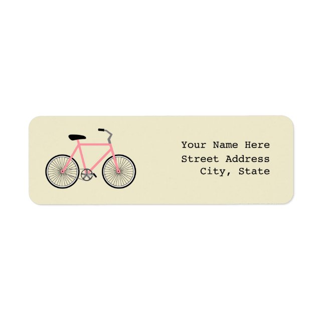 Pink Bicycle Address Label (Vorne)