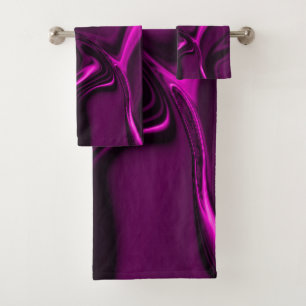 Pink biegst du or purple on dark purple background badhandtuch set
