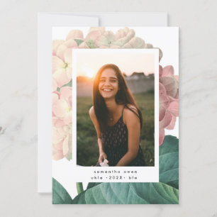 Pink Big Blume Foto University Grad Ankündigung