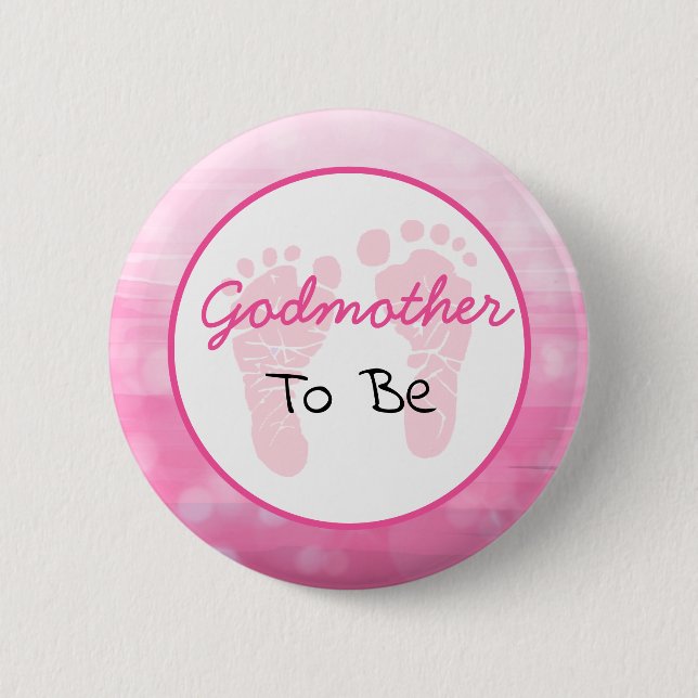 Pink Big Godmutter zu Baby Dusche Button (Vorderseite)