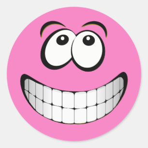 Pink Big Gres Face Runder Aufkleber
