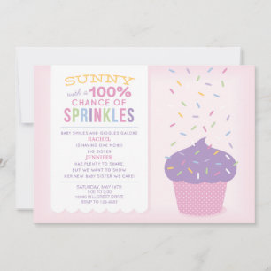 Pink Big Sister Cupcake Baby Sprinkle Einladung