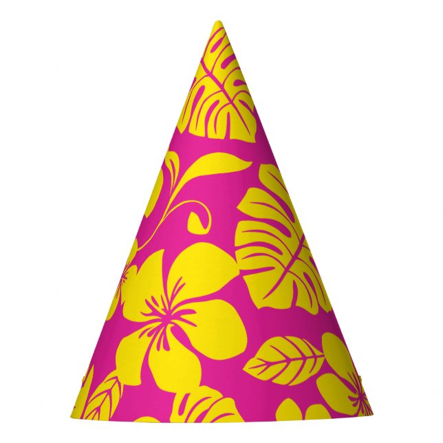 PINK BIKINI (HOT PINK/YELLOW) PARTY HAT PARTYHÜTCHEN (Vorderseite)