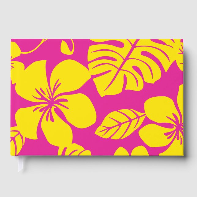 PINK BIKINI PATTER IN HEISS PINK UND GELB GÄSTEBUCH (Vorderseite)