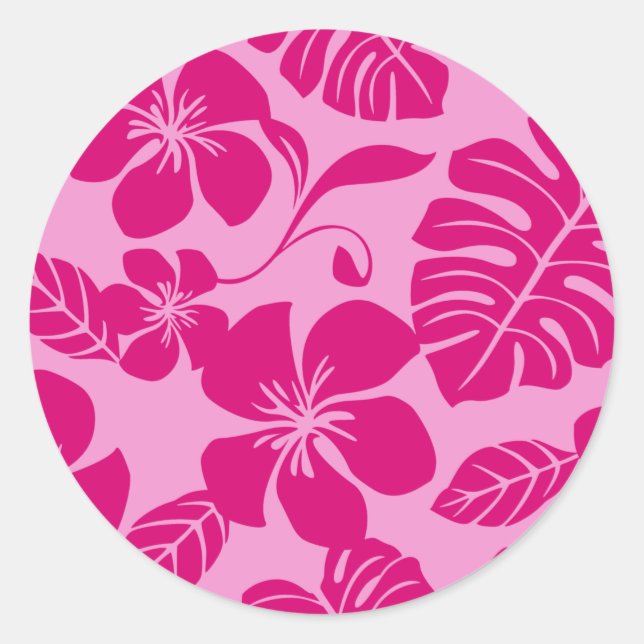 PINK BIKINI (PINK x 2) CLASSIC ROUND STICKER (Vorderseite)
