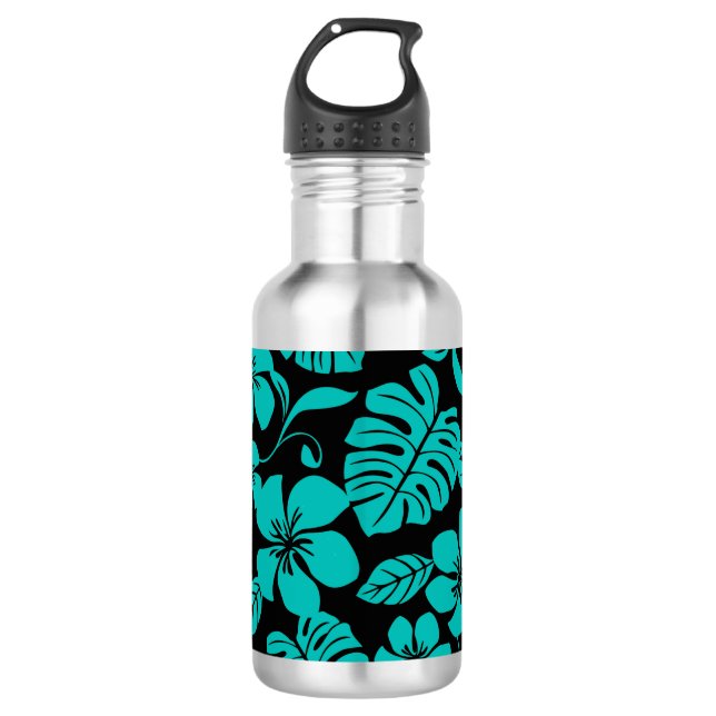 PINK BIKINI (SCHWARZ/AQUAMARIN) EDELSTAHLFLASCHE (Vorderseite)