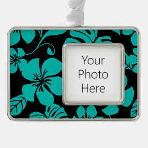 PINK BIKINI (SCHWARZ/AQUAMARIN) Rahmen-Ornament SILBER