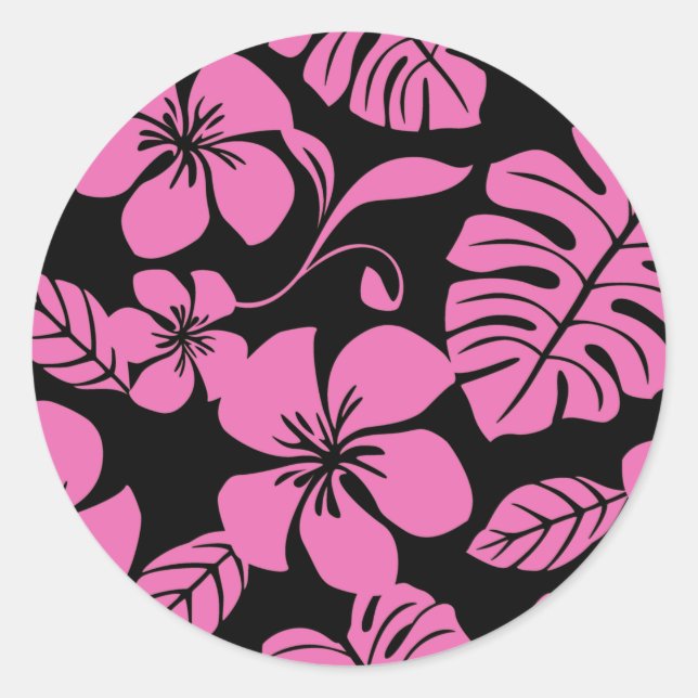 PINK BIKINI (SCHWARZ/PINK) CLASSIC ROUND STICKER (Vorderseite)