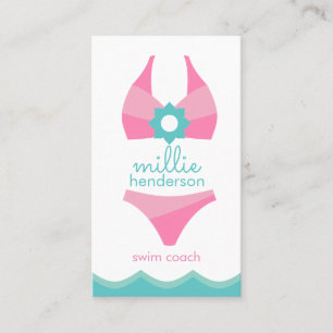 Pink Bikini Swimsuit Business oder Contact Cards Visitenkarte
