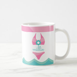 Pink Bikini Swimsuit Persönlicher Umzug Kaffeetasse