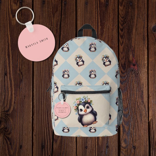 Pink Bilingual Peanut Allergin Schlüsselanhänger (Bilingual Peanut allergy warning keychain. custom name & text. Multilingual Project)