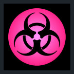 Pink Biogefährdung Symbol Poster<br><div class="desc">Biogefährdung Warnsymbol Design in Schwarz und Rose Rosa.</div>