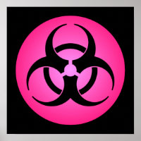 Pink Biogefährdung Symbol Poster