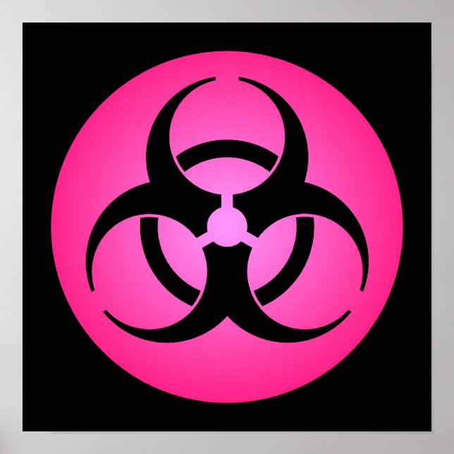 Pink Biogefährdung Symbol Poster (Vorne)