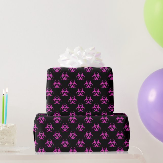 Pink Biogefährdung Symbol Wrapping Paper Geschenkpapier (Partygeschenke)