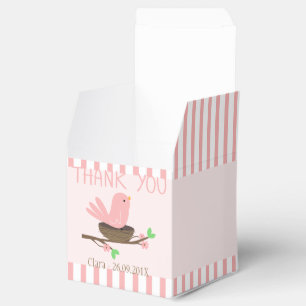 Pink Bird and Nest Baby Showbox Geschenkschachtel