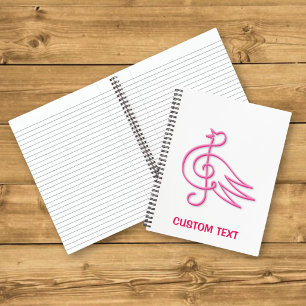 Pink Bird Musik Notizbuch