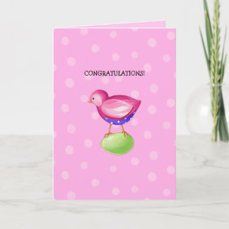 Pink Bird pink Neue Gratulationskarte Karte