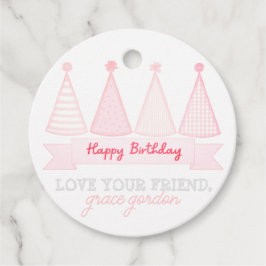 Pink Birthday Banner Hat-Geschenk Tag Geschenkanhänger