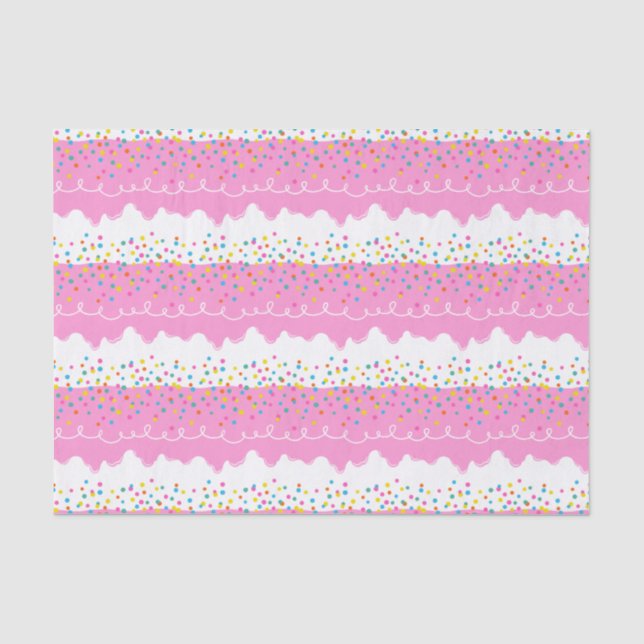 Pink Birthday Cake Zuckerguss Seidenpapier (Vorderseite)