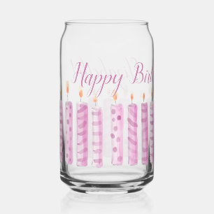 Pink Birthday Candles Custom Message Niedlich Dosenglas