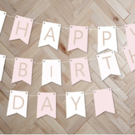 Pink Birthday Custom Party Bunting Banner