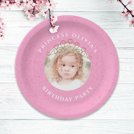 Pink Birthday Girl Princess Custom Pappteller