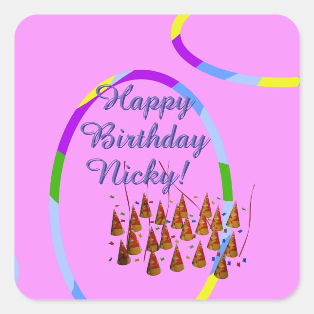Pink Birthday Sticker (Vorderseite)